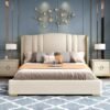 Grace Upholstered Luxury Leather King Size Bedframe - Image 9