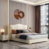 Grace Upholstered Luxury Leather King Size Bedframe - Image 3