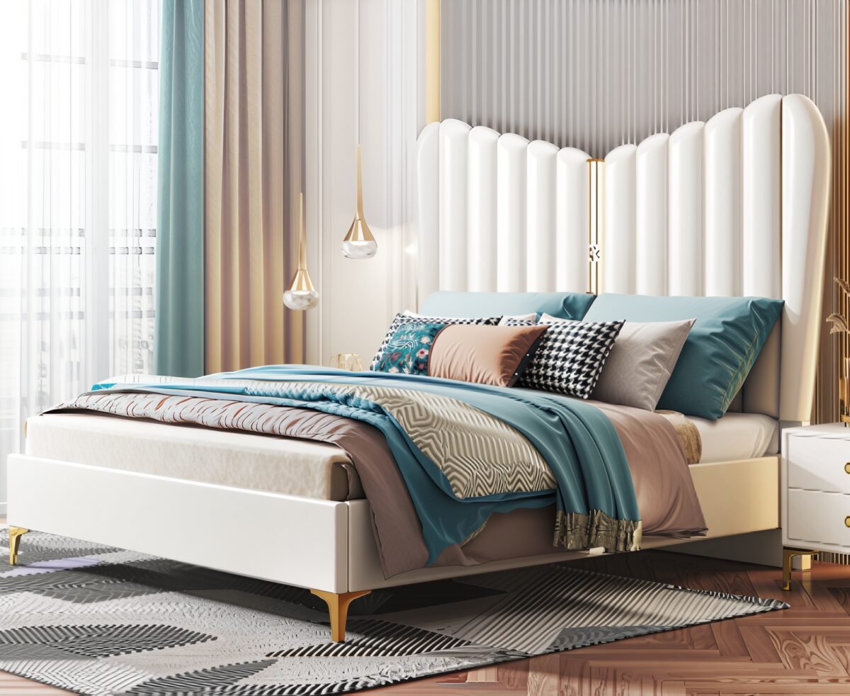 Guardian Upholstered Leather King Size Bedframe - Image 2