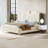 Joanne Upholstered Leather King Size Bedframe