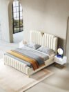 Joanne Upholstered Leather King Size Bedframe - Image 3