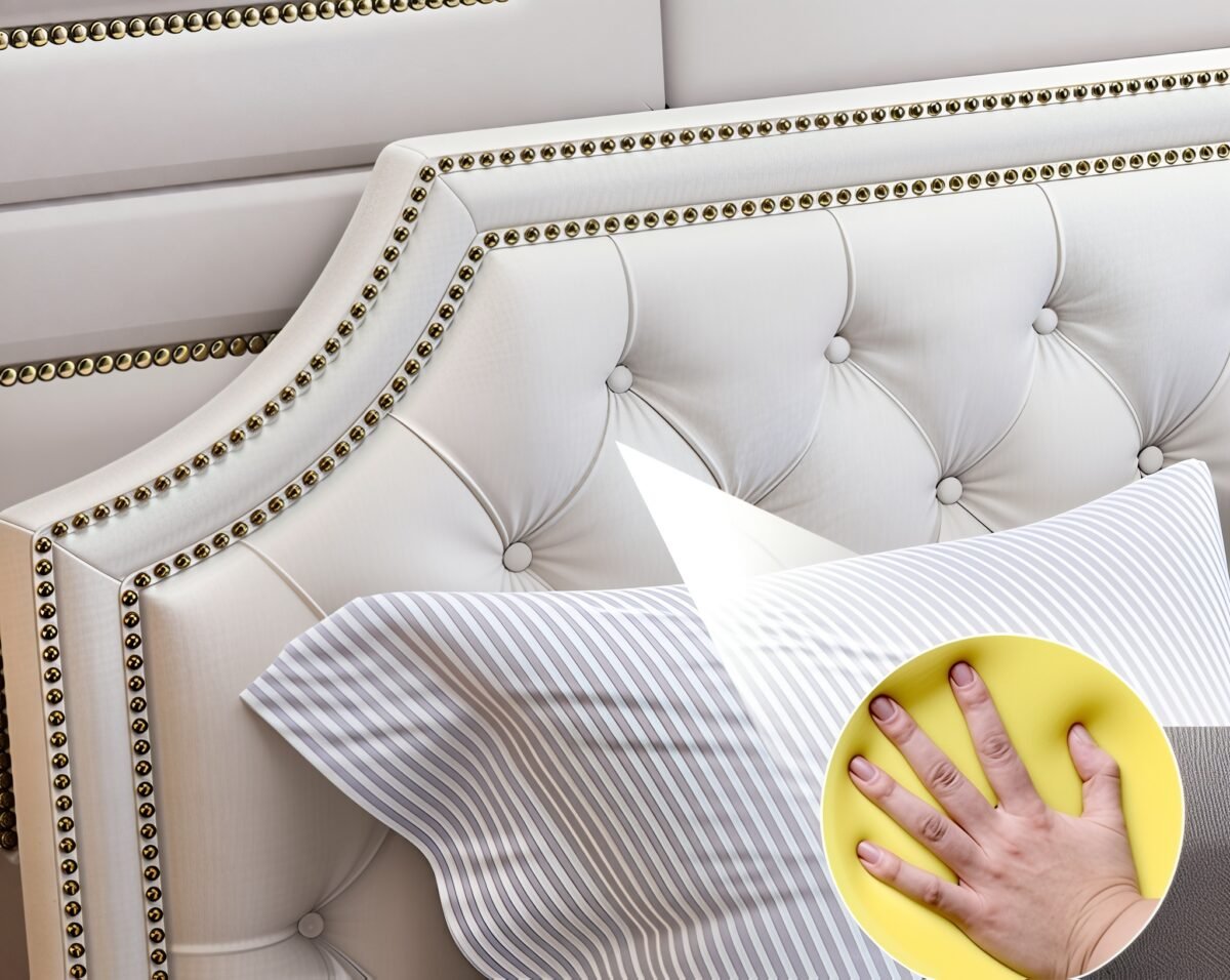 Lilydale Upholstered Luxury Leather King Size Bedframe - Image 5