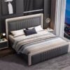 London Upholstered Luxury Leather King Size Bedframe - Image 4