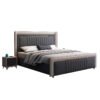 London Upholstered Luxury Leather King Size Bedframe - Image 11