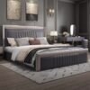 London Upholstered Luxury Leather King Size Bedframe - Image 7