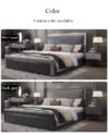 London Upholstered Luxury Leather King Size Bedframe - Image 9