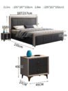 London Upholstered Luxury Leather King Size Bedframe - Image 13