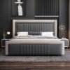 London Upholstered Luxury Leather King Size Bedframe - Image 5
