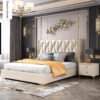 Madelyn Upholstered Luxury Leather King Size Bedframe - Image 5
