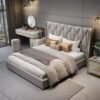 Madelyn Upholstered Luxury Leather King Size Bedframe - Image 7