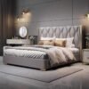 Madelyn Upholstered Luxury Leather King Size Bedframe - Image 4