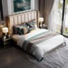 Maxine Upholstered Luxury Leather King Size Bedframe - Image 5