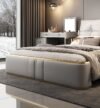 Moscow Upholstered Leather King Size Bedframe - Image 9