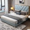 Prism Upholstered Luxury Leather King Size Bedframe - Image 4