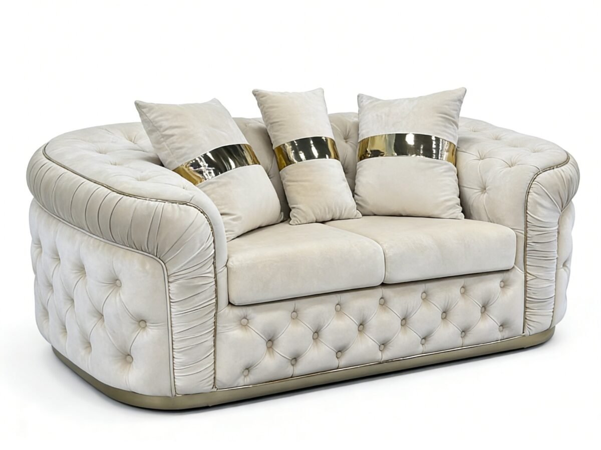 RIYADH Living Suite Upholstered Velvet Sofa Set - Image 6