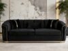 SAUDI Living Suite Upholstered Velvet Sofa Set - Black - Image 2