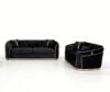 SAUDI Living Suite Upholstered Velvet Sofa Set - Black - Image 6
