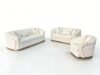 SAUDI Living Suite Upholstered Velvet Sofa Set - Cream - Image 8
