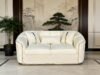 SAUDI Living Suite Upholstered Velvet Sofa Set - Cream - Image 3