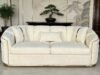 SAUDI Living Suite Upholstered Velvet Sofa Set - Cream - Image 2