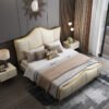 Slovakia Upholstered Leather King Size Bedframe - Image 4