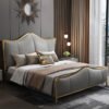 Slovakia Upholstered Leather King Size Bedframe - Image 6