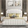 Celine Upholstered Luxury Leather King Size Bedframe - Image 7