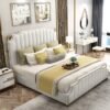 Celine Upholstered Luxury Leather King Size Bedframe - Image 10