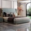 Venice Upholstered Luxury Leather King Size Bedframe